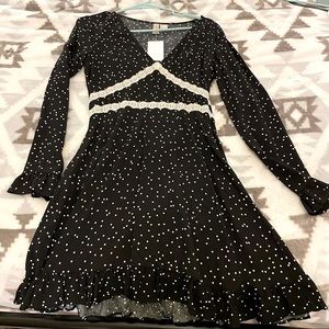 H&M Pokedot Black Dress